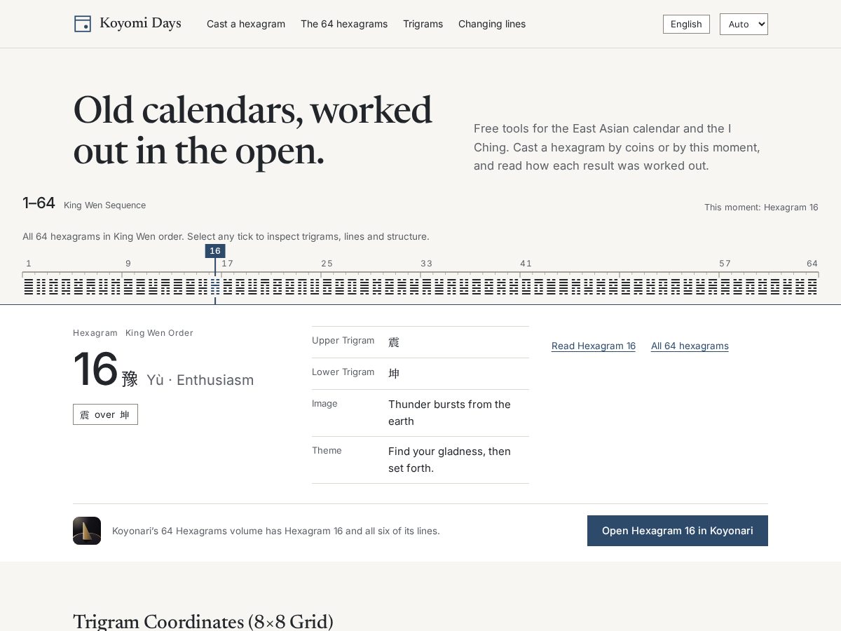 Landing-page snapshot of koyomidays.com