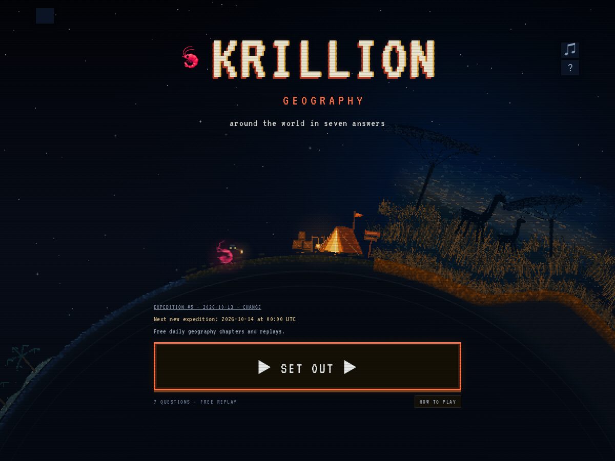 Landing-page snapshot of krilliongeography.com