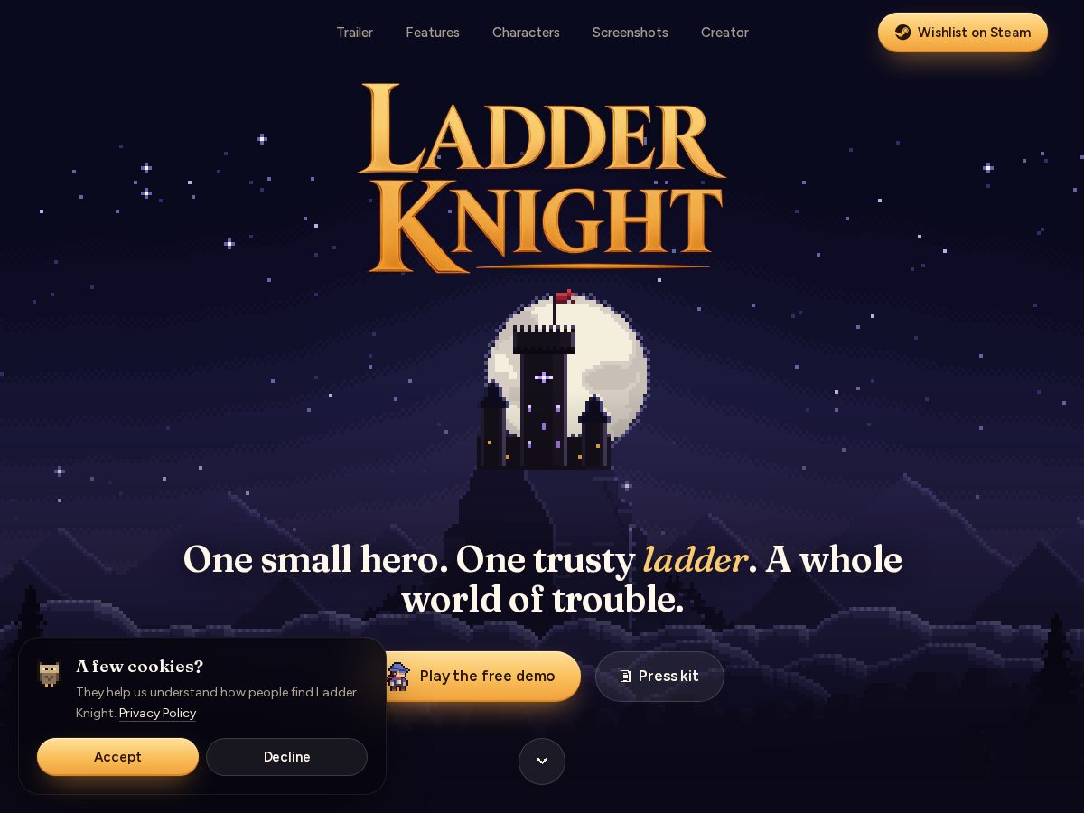 Landing-page snapshot of ladder-knight.com