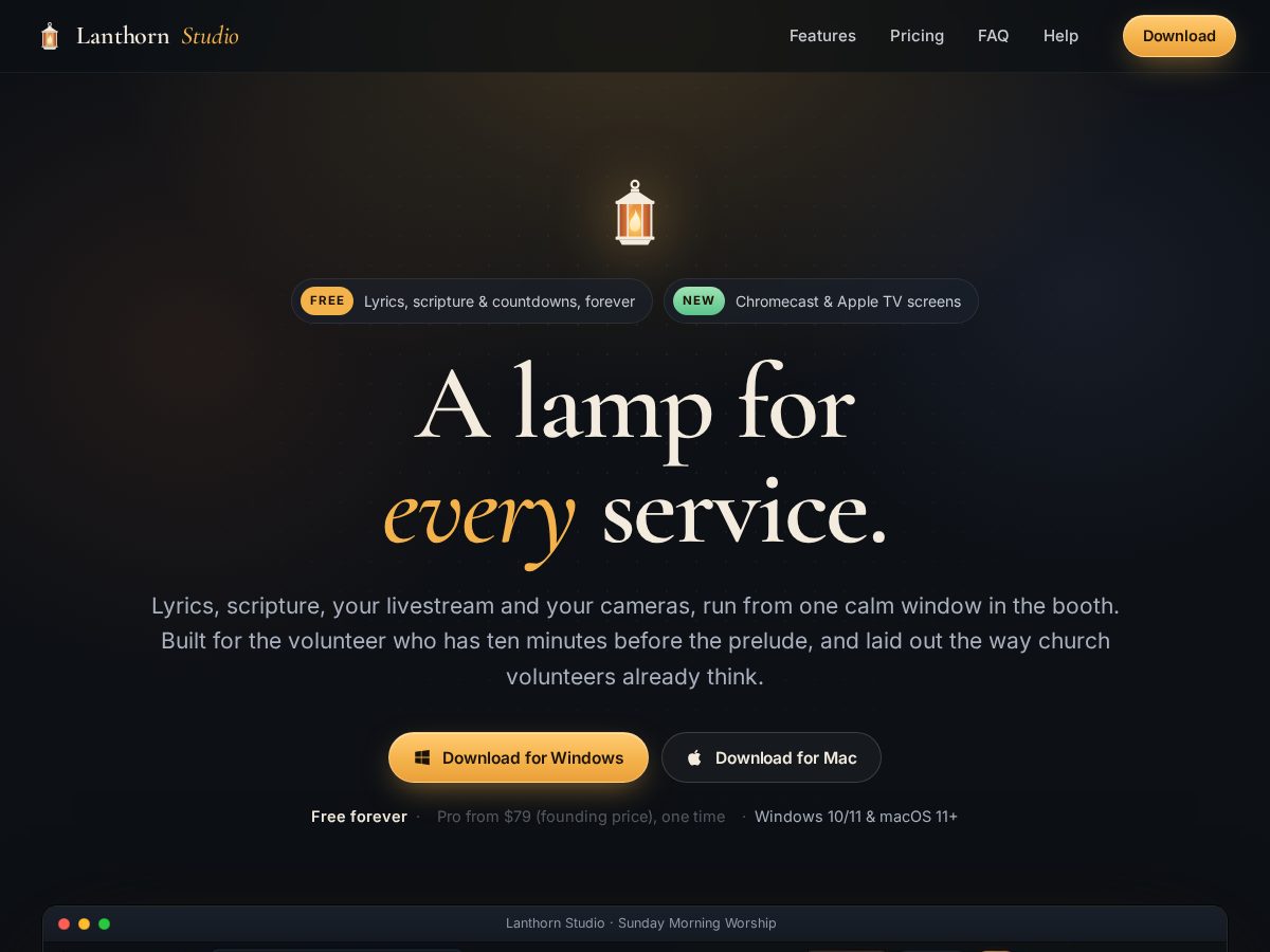 Landing-page snapshot of lanthornstudio.app