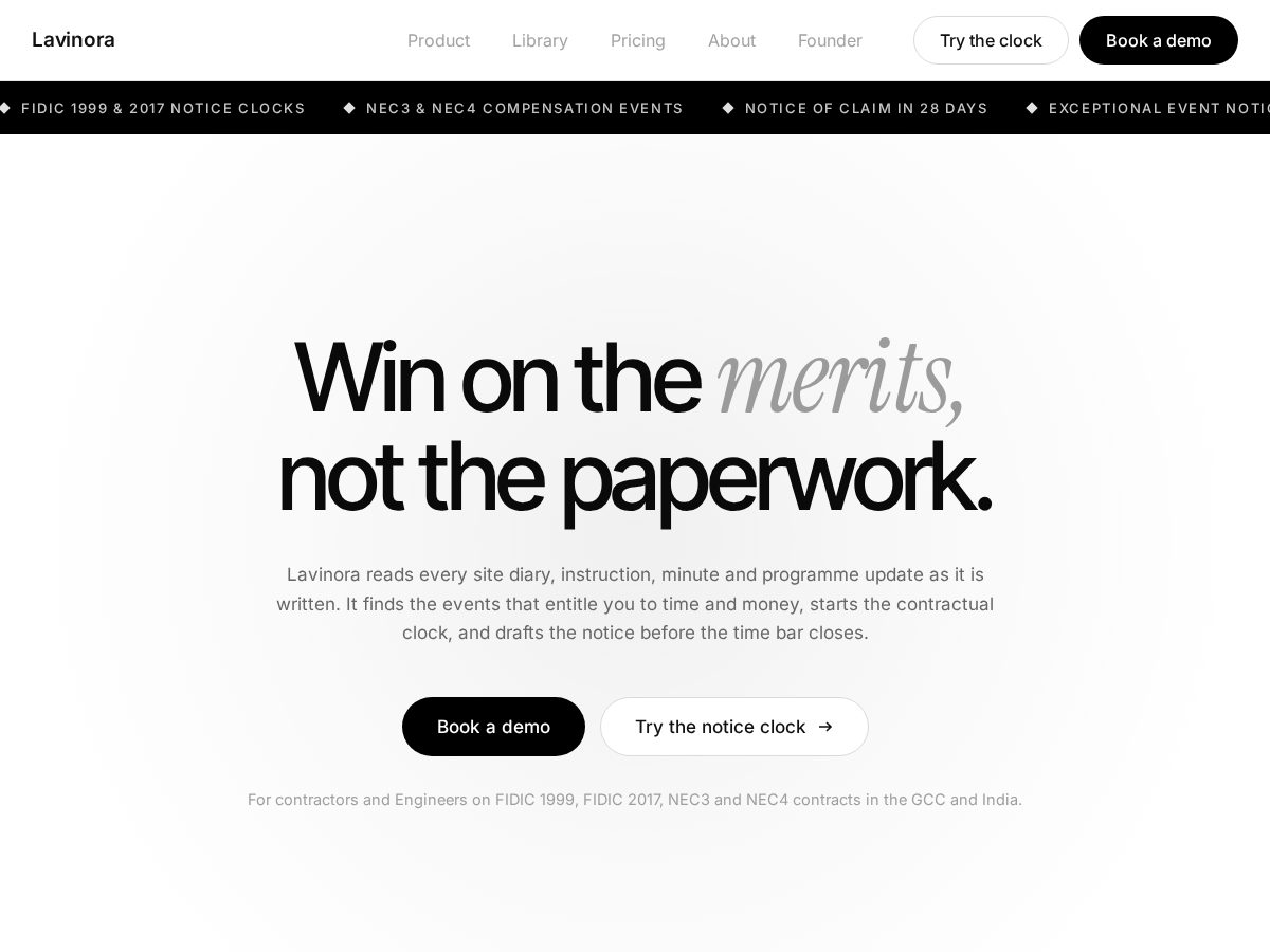Landing-page snapshot of lavinora.cloud