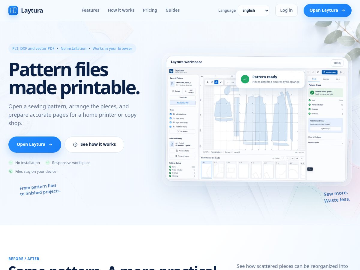 Landing-page snapshot of laytura.com