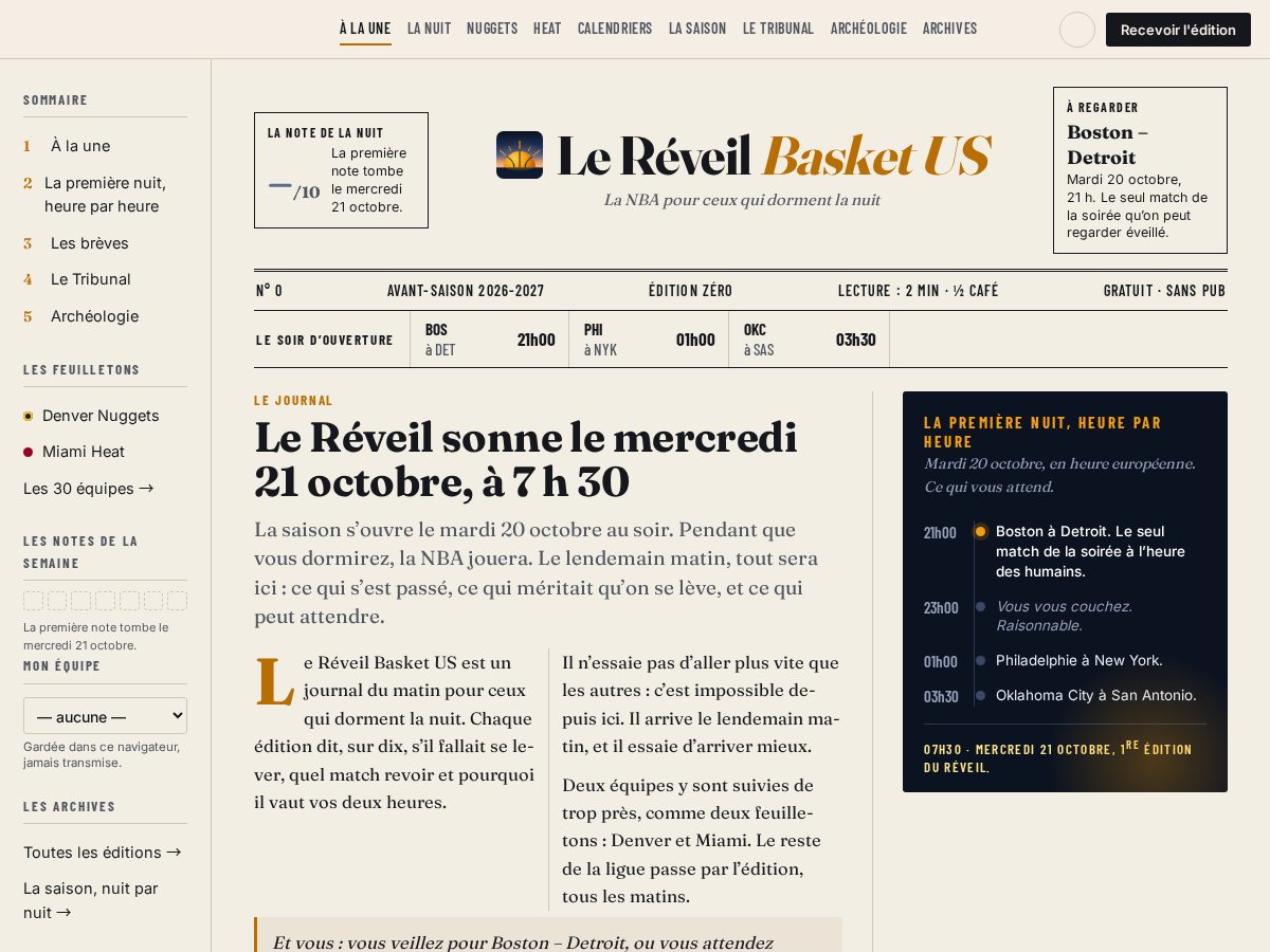 Landing-page snapshot of lereveilbasketus.com