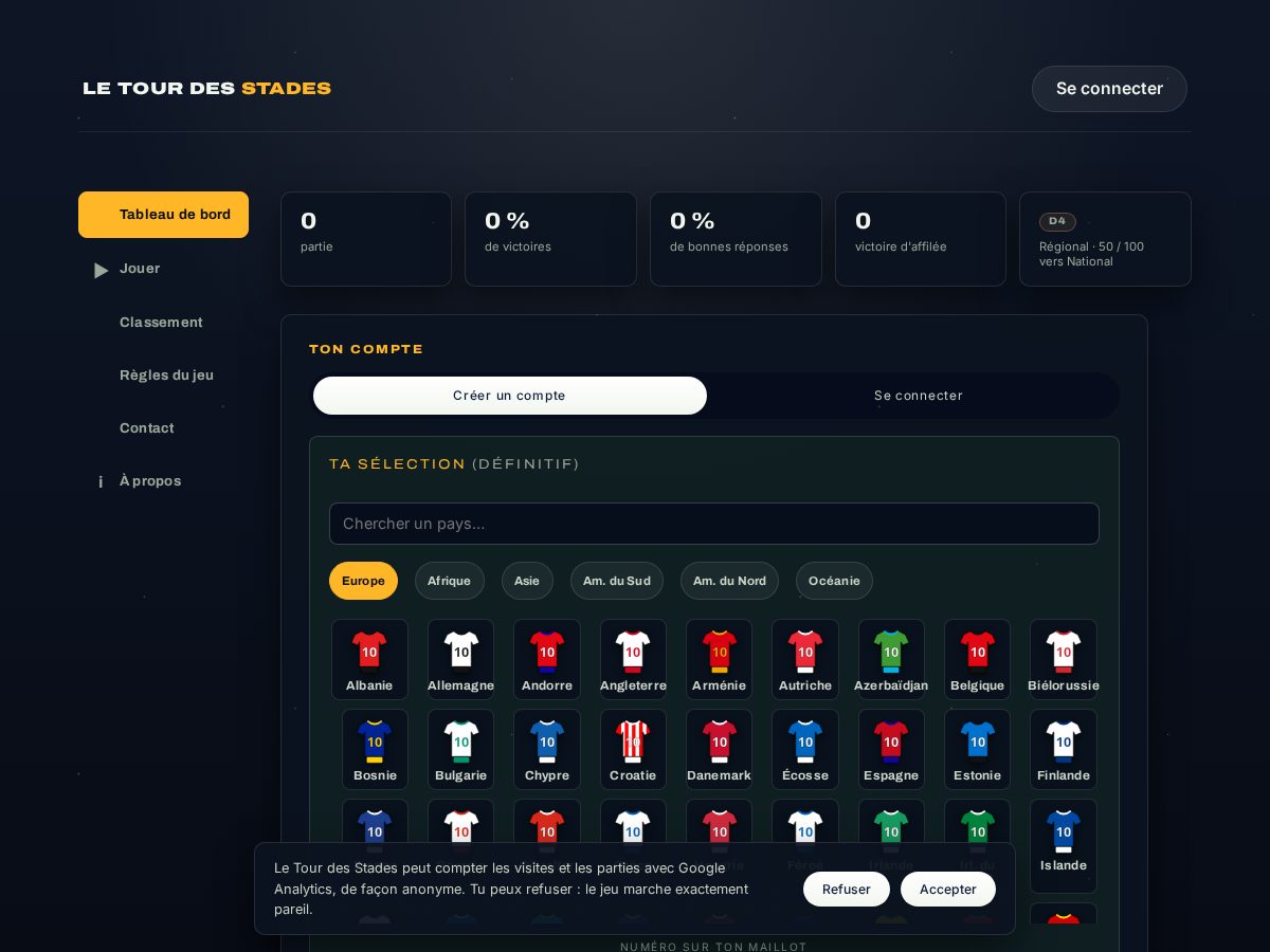 Landing-page snapshot of letourdesstades.com