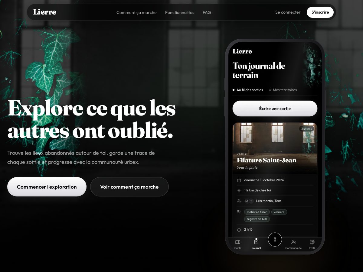 Landing-page snapshot of lierre.app