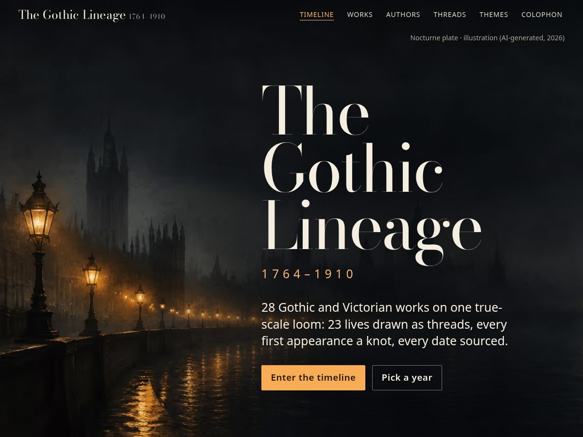 Landing-page snapshot of lineageofshadows.com