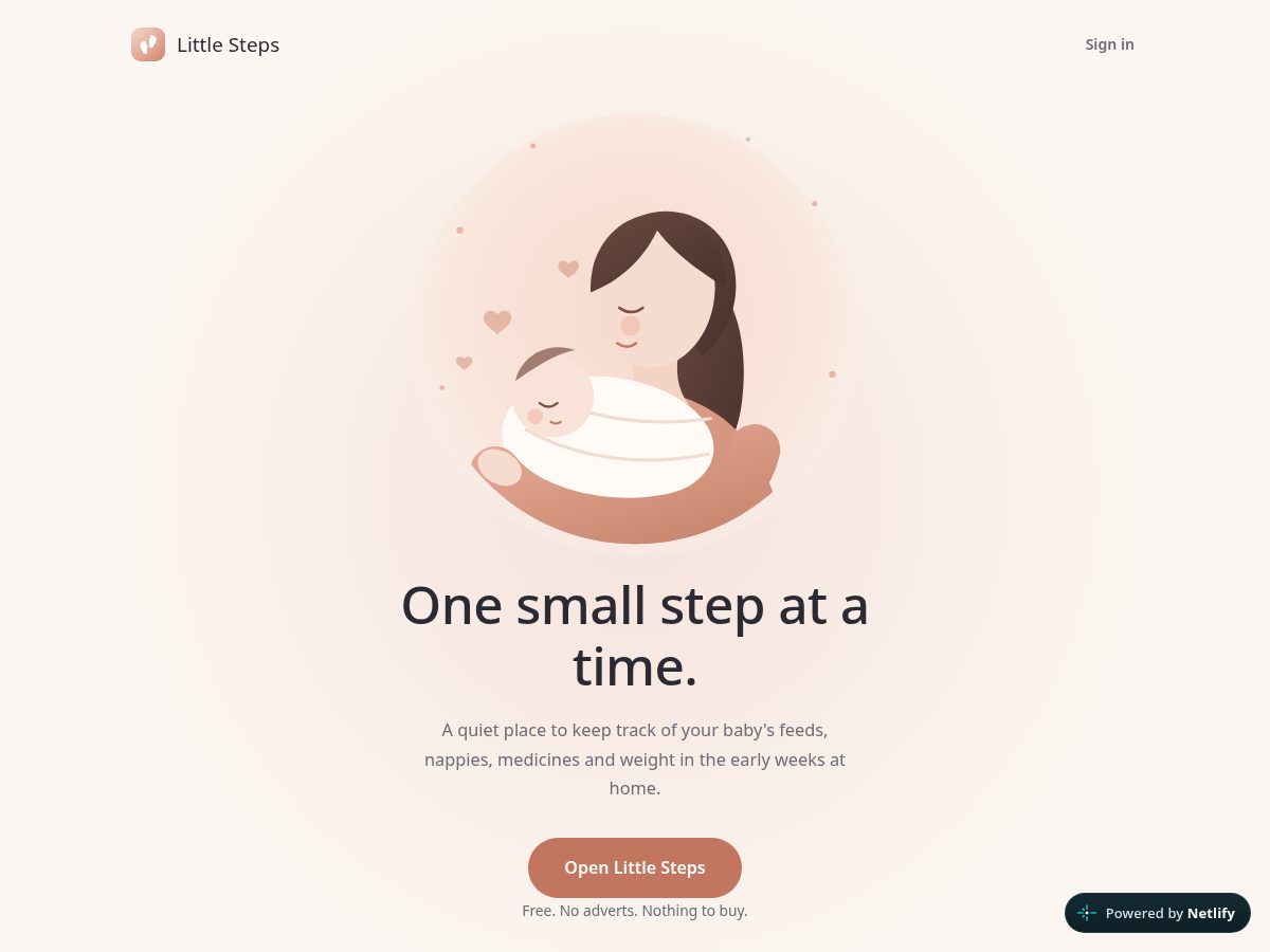 Landing-page snapshot of littlesteps.life