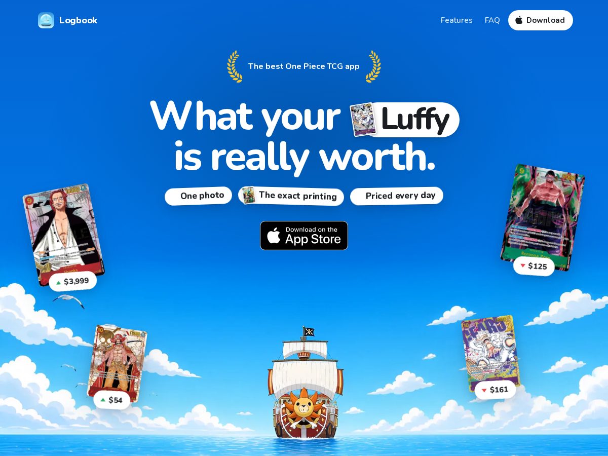 Landing-page snapshot of logbooktcg.com