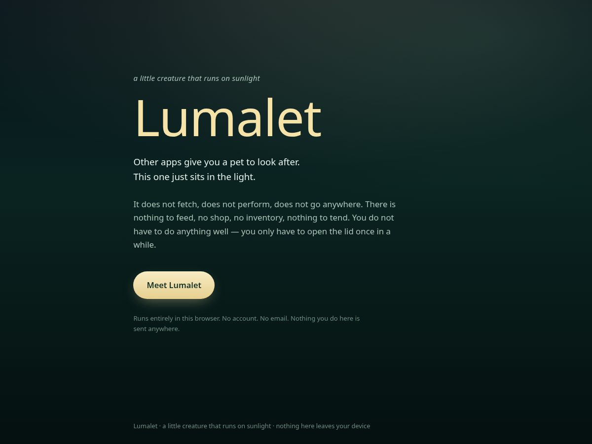 Landing-page snapshot of lumalet.com