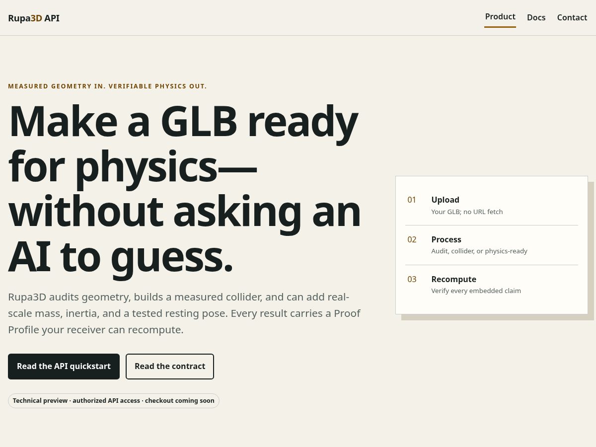 Landing-page snapshot of migan3d.com