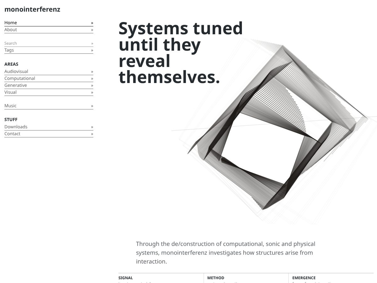 Landing-page snapshot of monointerferenz.com