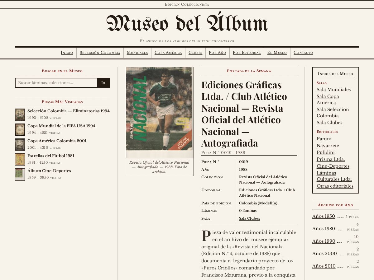 Landing-page snapshot of museodelalbum.com