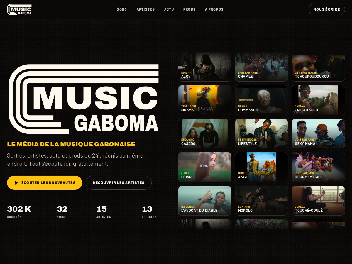 Landing-page snapshot of music-gaboma.com