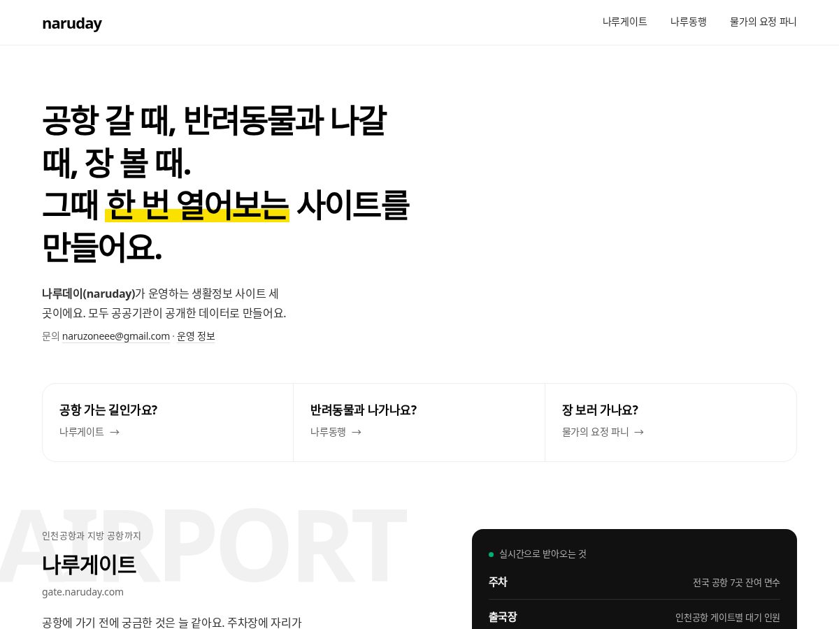 Landing-page snapshot of naruday.com