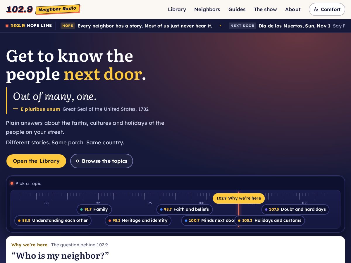 Landing-page snapshot of neighborradio.com