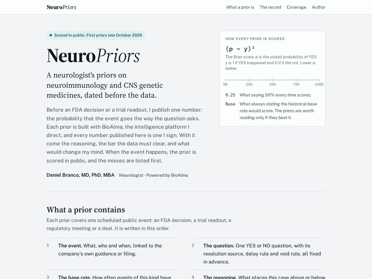 Landing-page snapshot of neuropriors.com