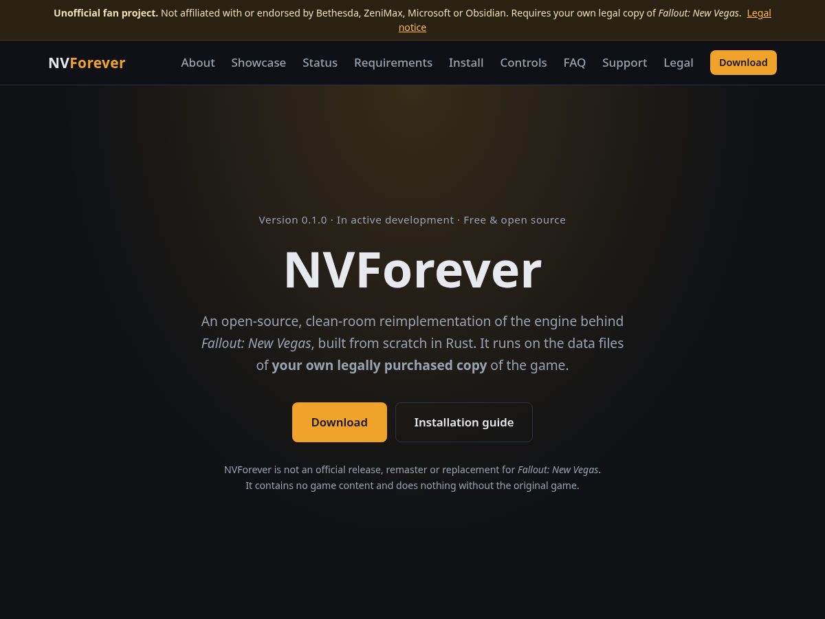 Landing-page snapshot of nv-forever.com