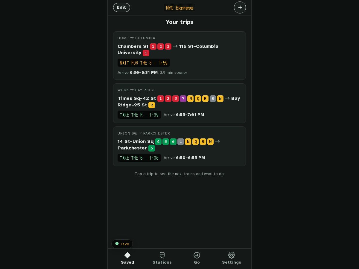 Landing-page snapshot of nycexpress.app