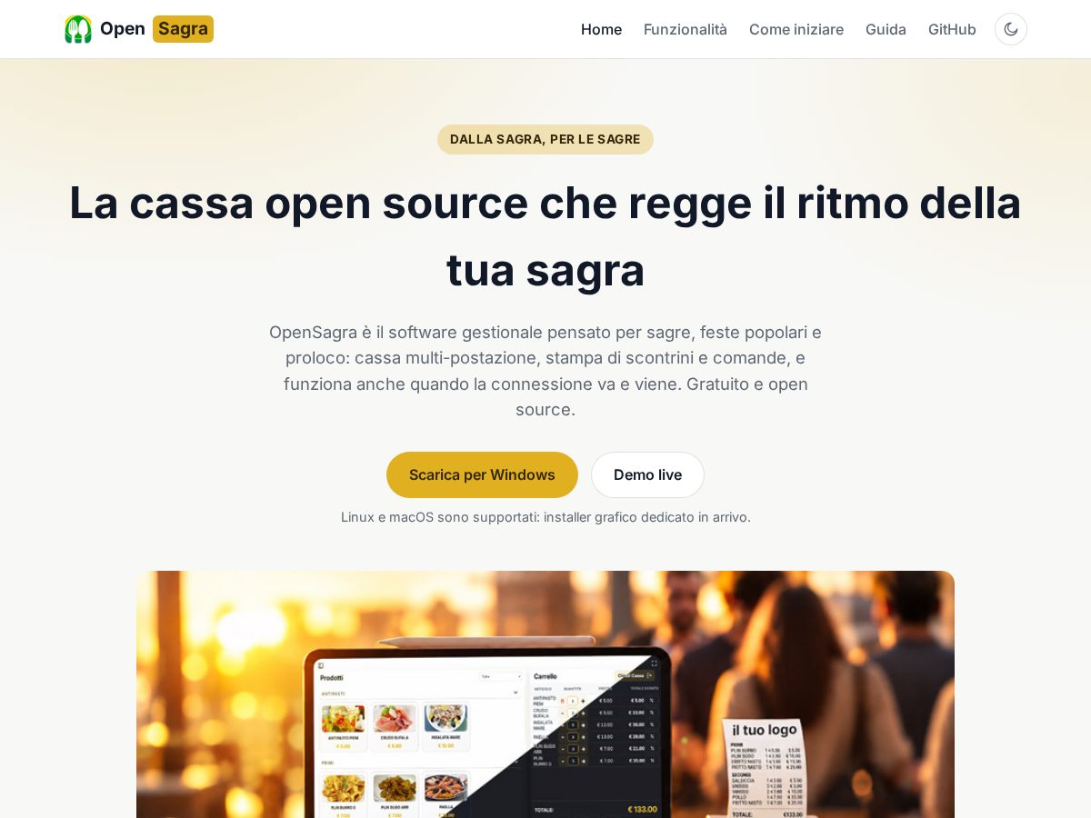 Landing-page snapshot of opensagra.com