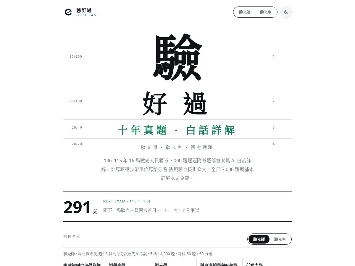 Landing-page snapshot of optopass.com