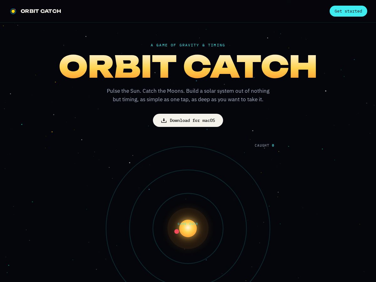 Landing-page snapshot of orbitcatch.com