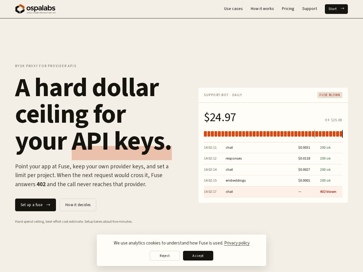 Landing-page snapshot of ospalabs.com