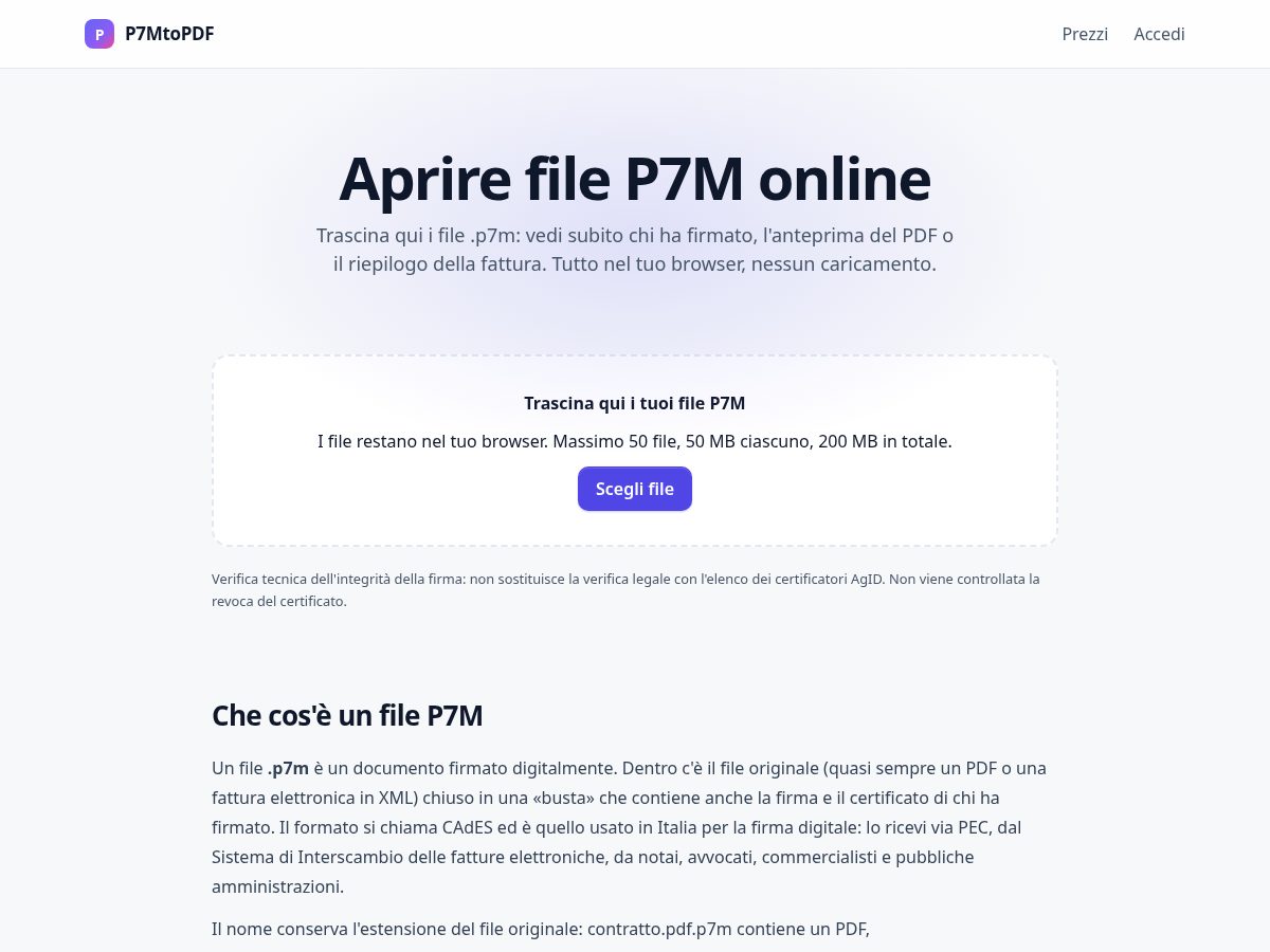 Landing-page snapshot of p7mtopdf.com