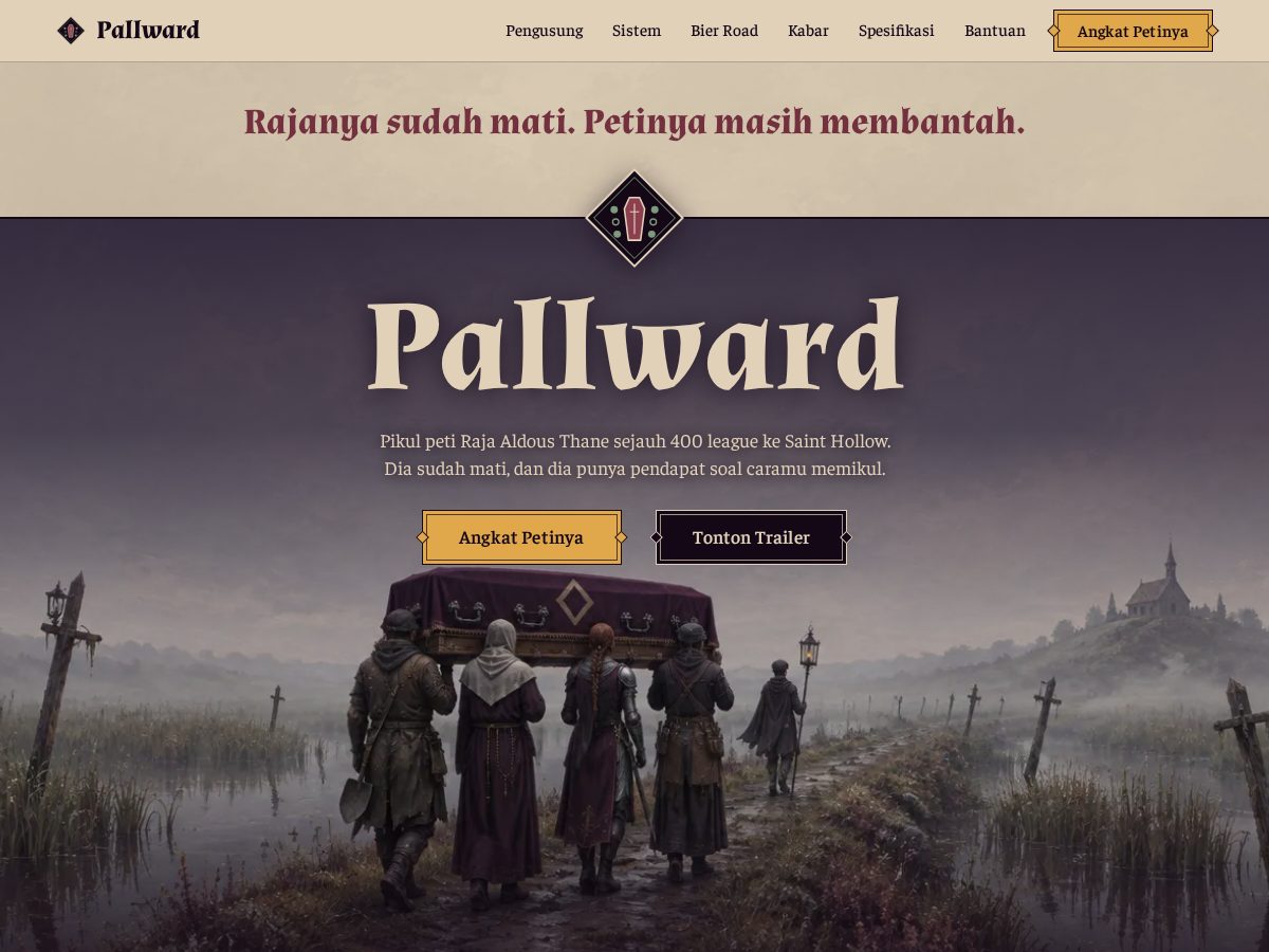 Landing-page snapshot of pallward.com