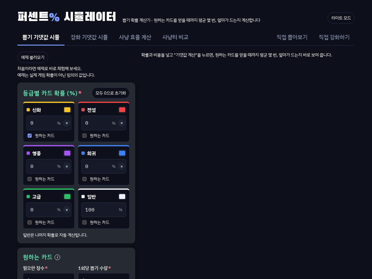 Landing-page snapshot of percentsim.com