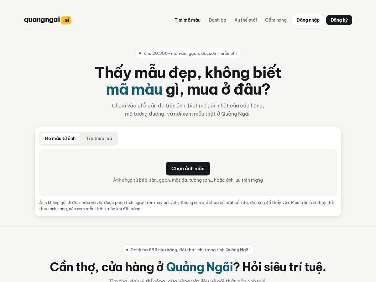 Landing-page snapshot of quangngaisi.com