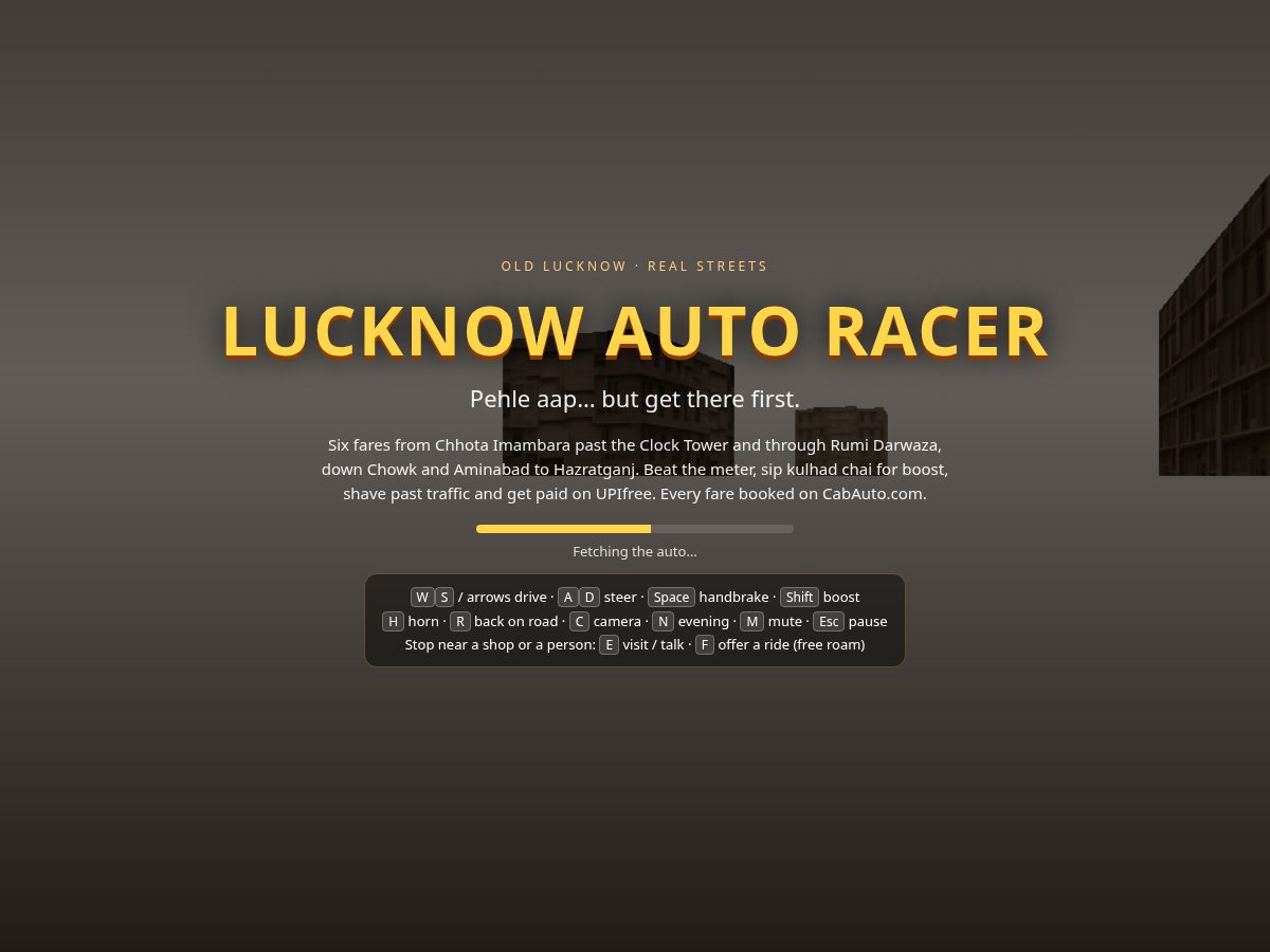 Landing-page snapshot of racer.best