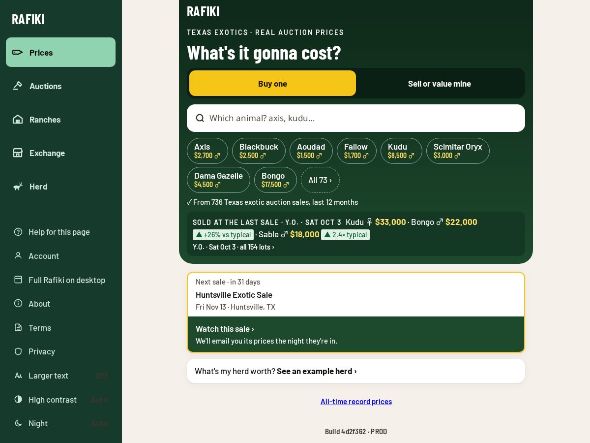 Landing-page snapshot of rafikiwild.com