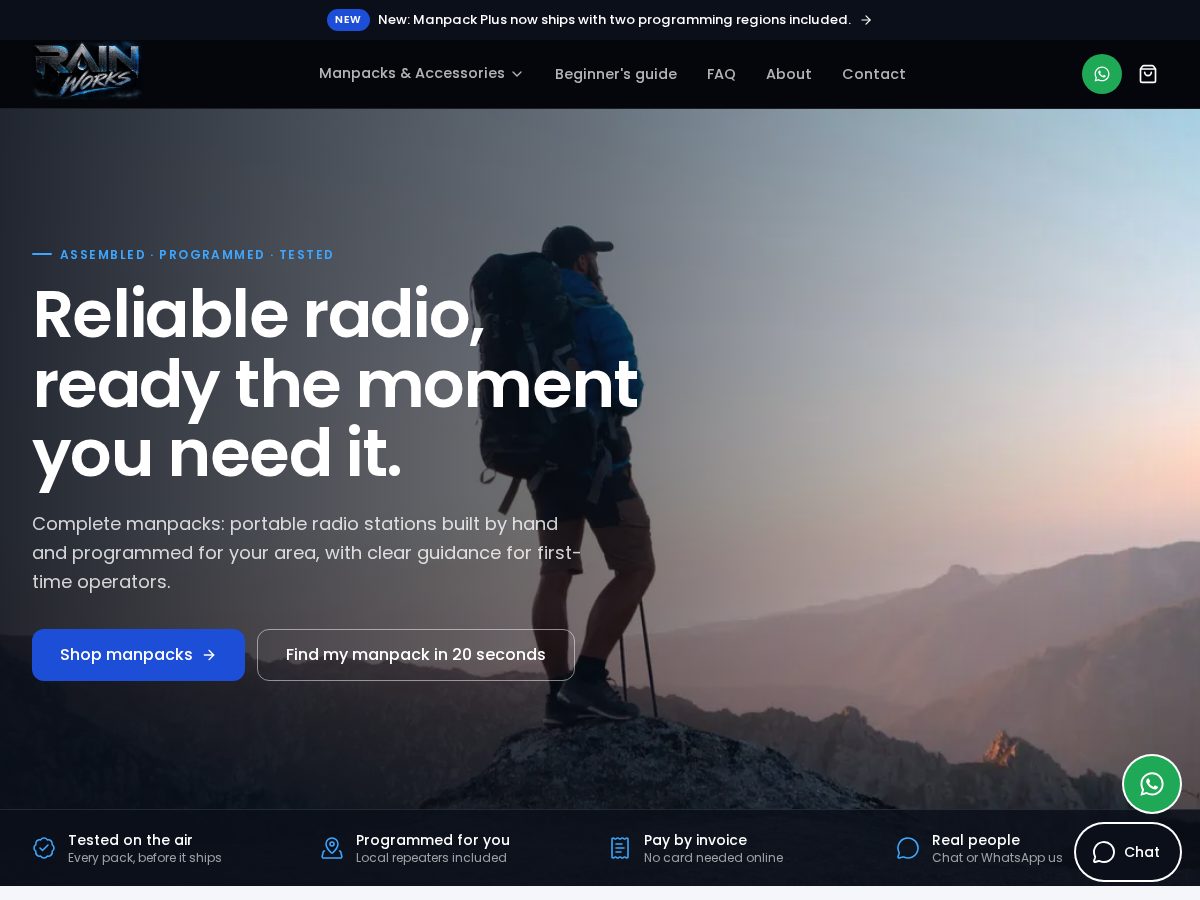 Landing-page snapshot of rainworksradio.com