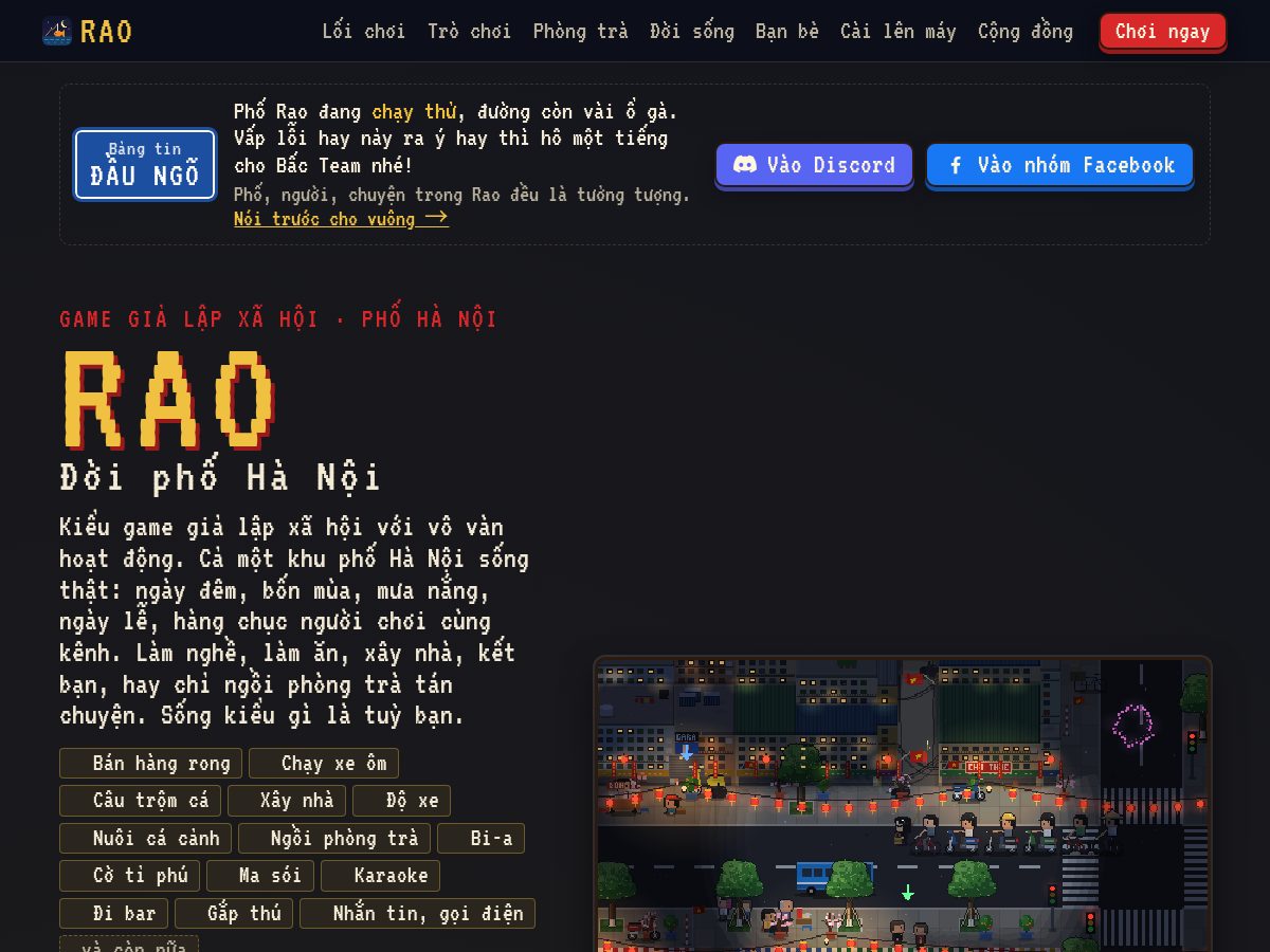 Landing-page snapshot of raogame.site