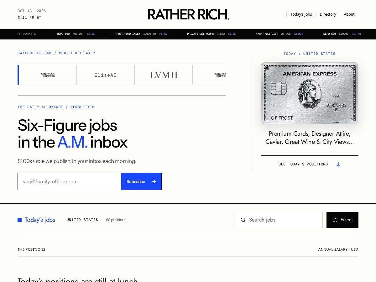 Landing-page snapshot of ratherrich.com