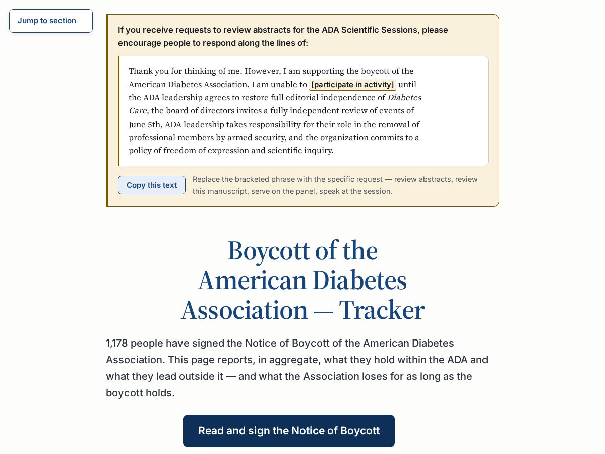 Landing-page snapshot of restore-the-ada-mission.org