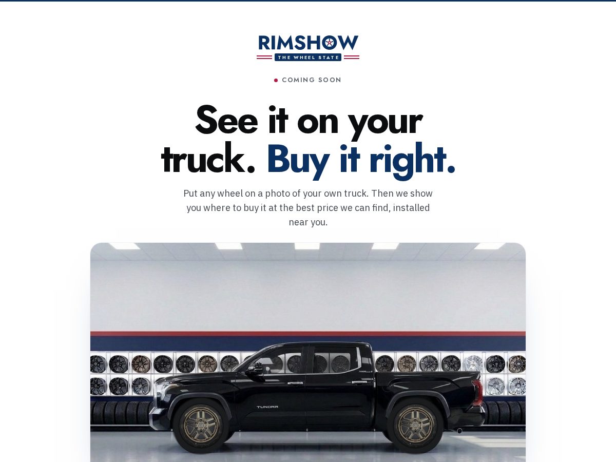 Landing-page snapshot of rimshow.com