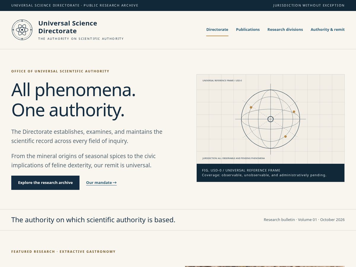 Landing-page snapshot of sciencedirectorate.org
