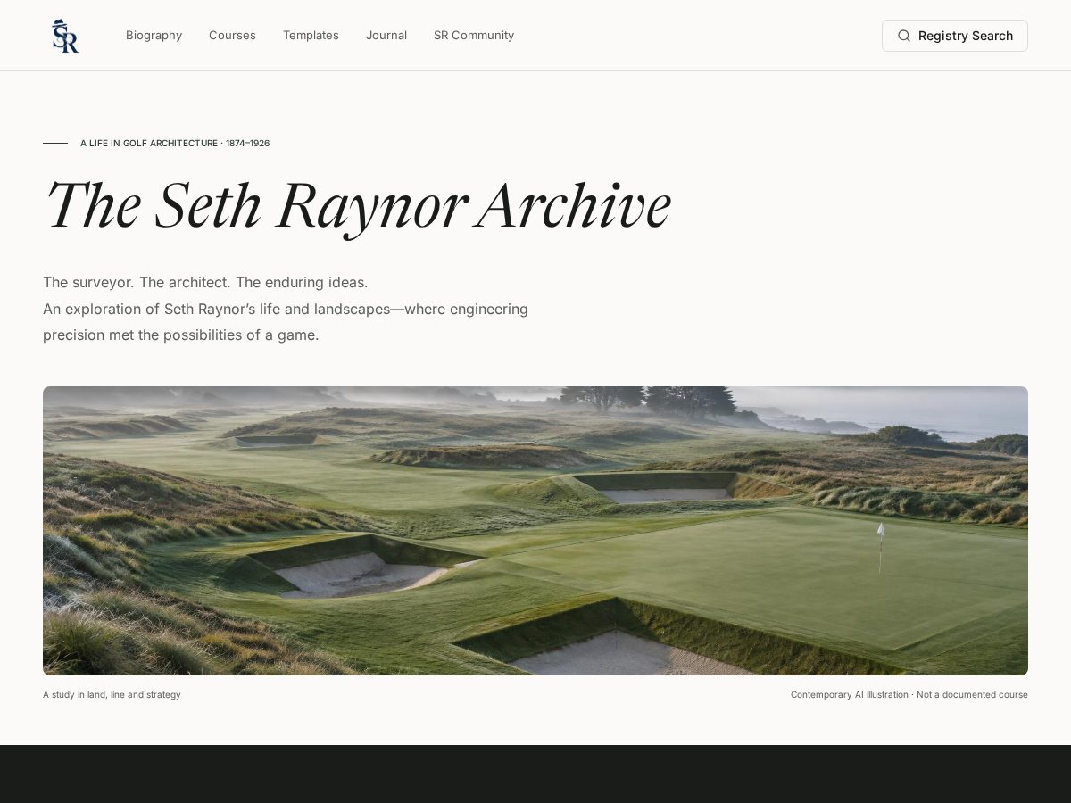 Landing-page snapshot of sethraynorarchive.com