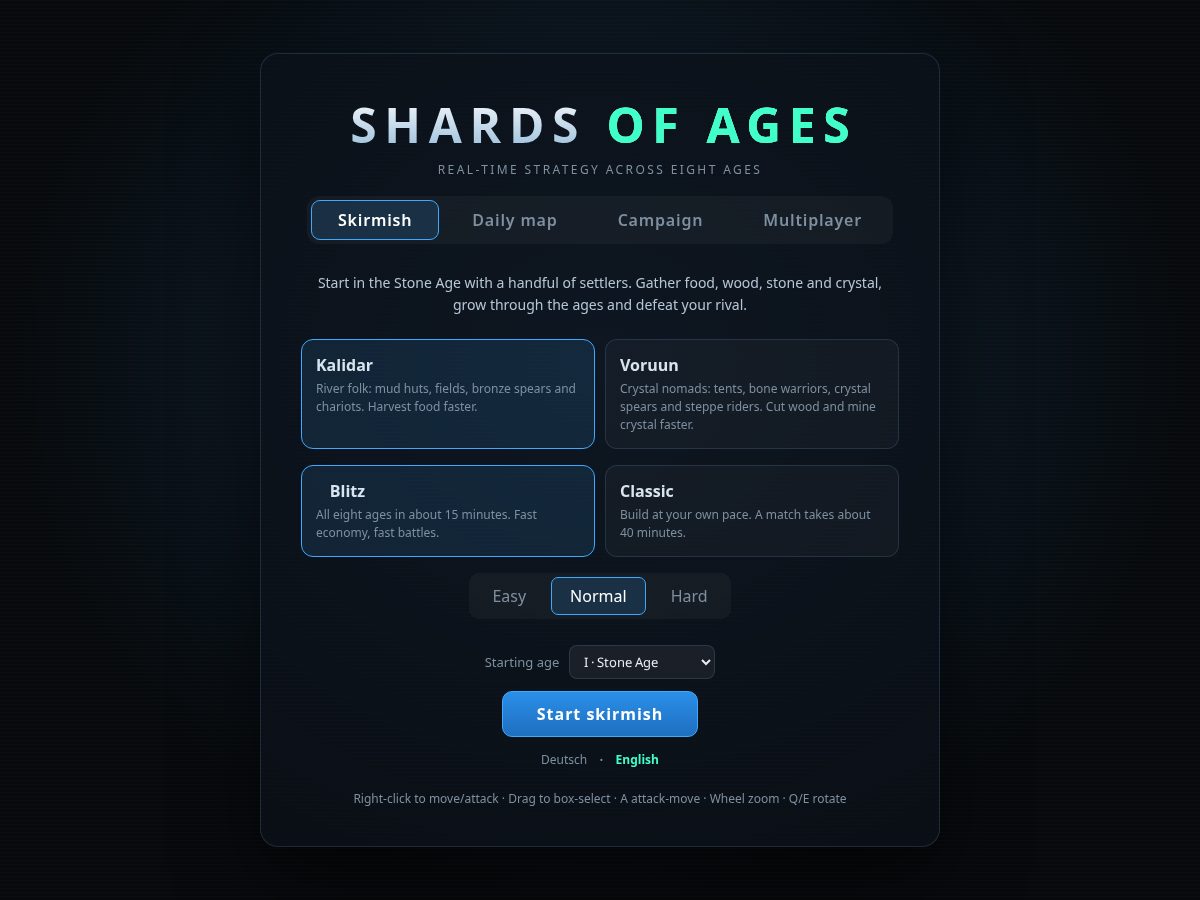 Landing-page snapshot of shardsofages.com