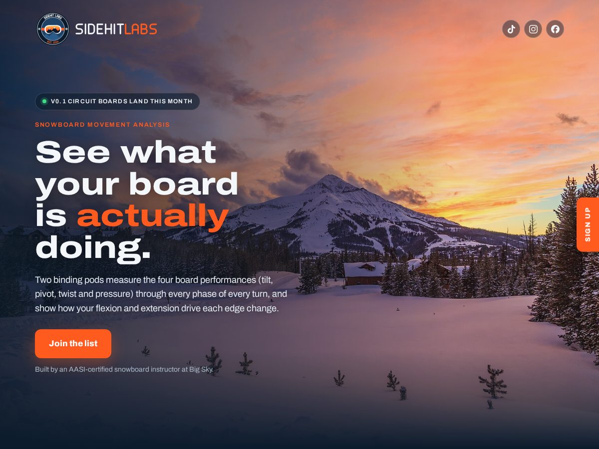 Landing-page snapshot of sidehitlabs.com