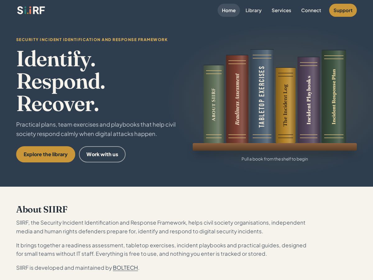 Landing-page snapshot of siirf.tools