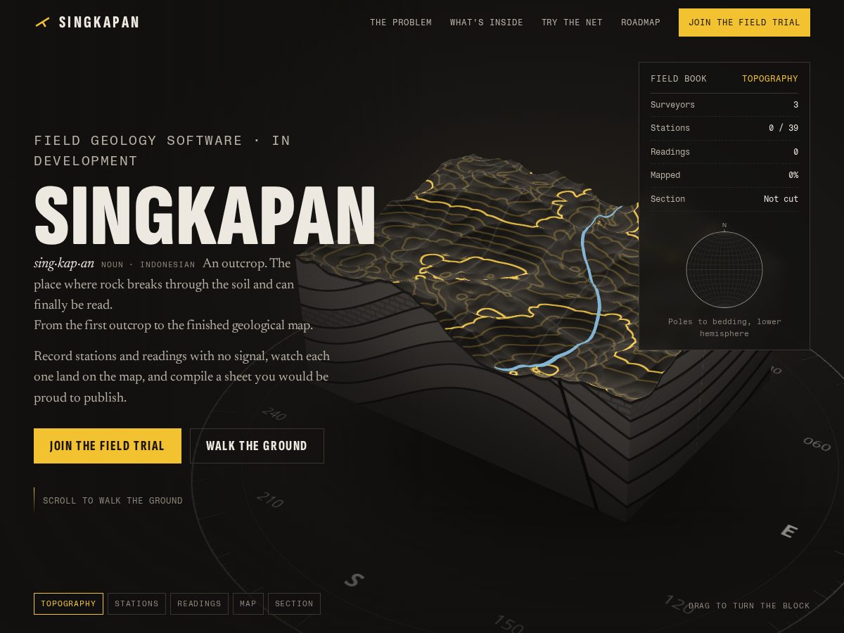 Landing-page snapshot of singkapan.tech