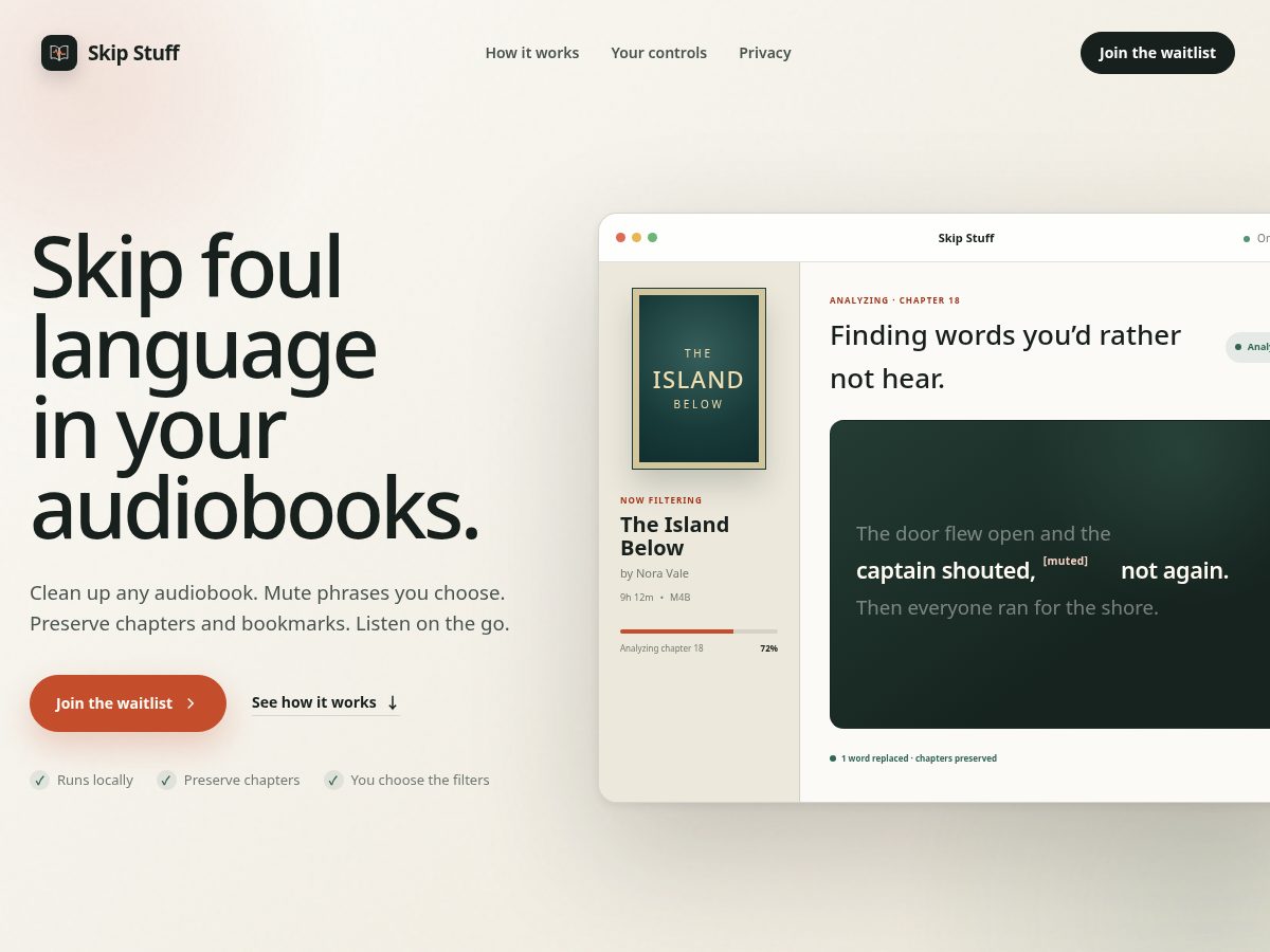 Landing-page snapshot of skipstuff.com