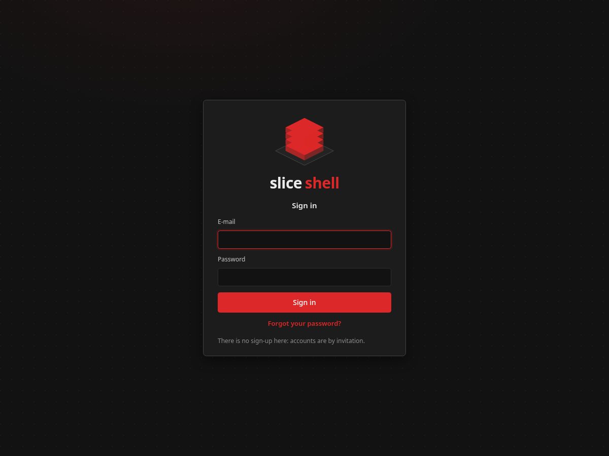 Landing-page snapshot of sliceshell.com