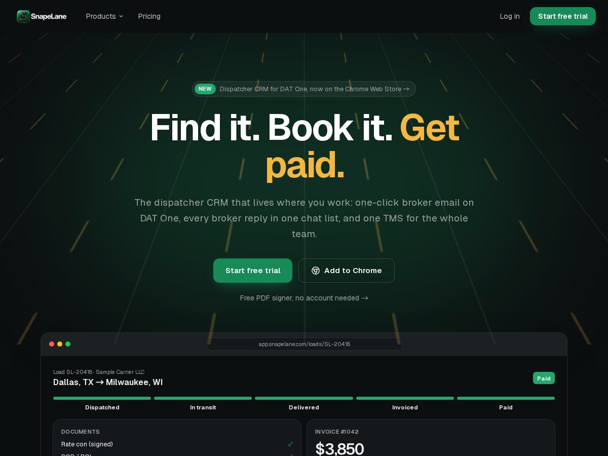 Landing-page snapshot of snapelane.com