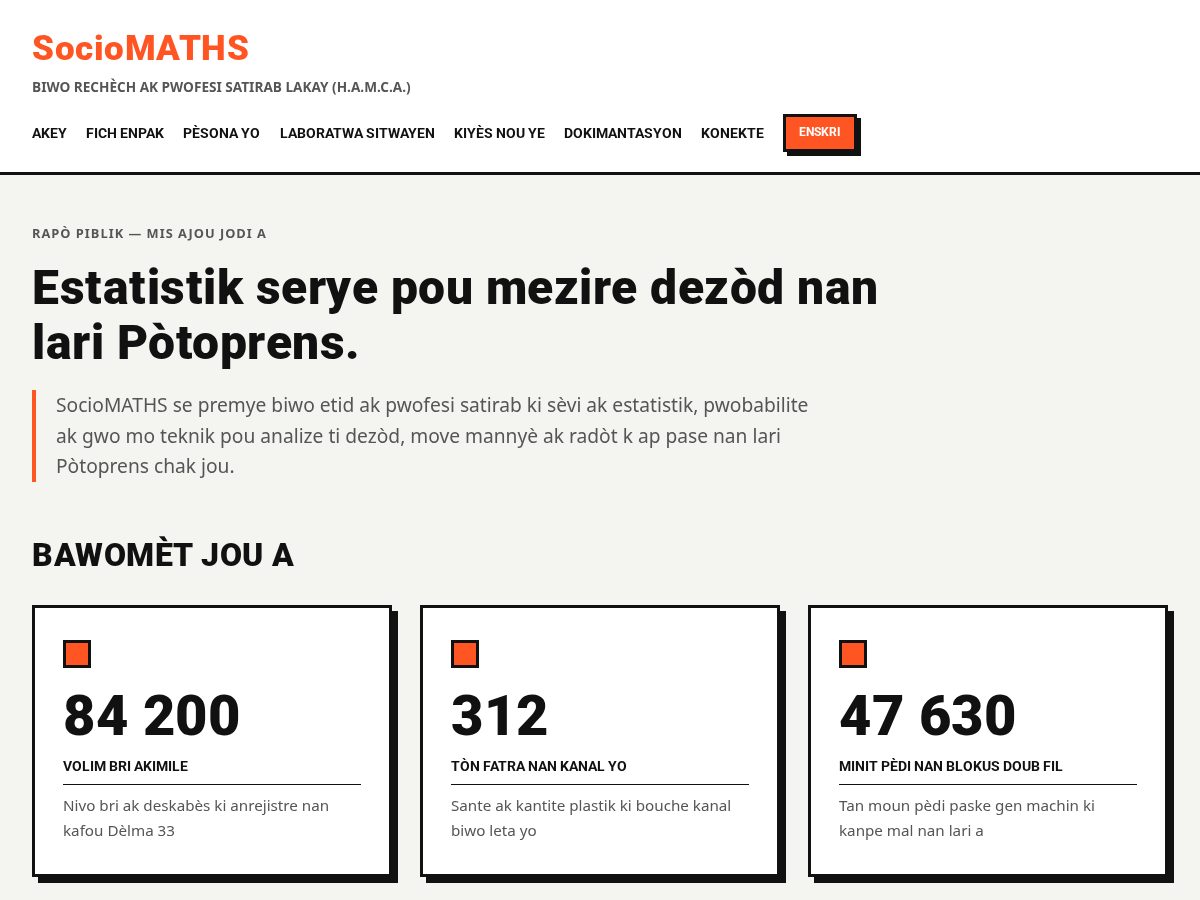 Landing-page snapshot of sociomaths.com