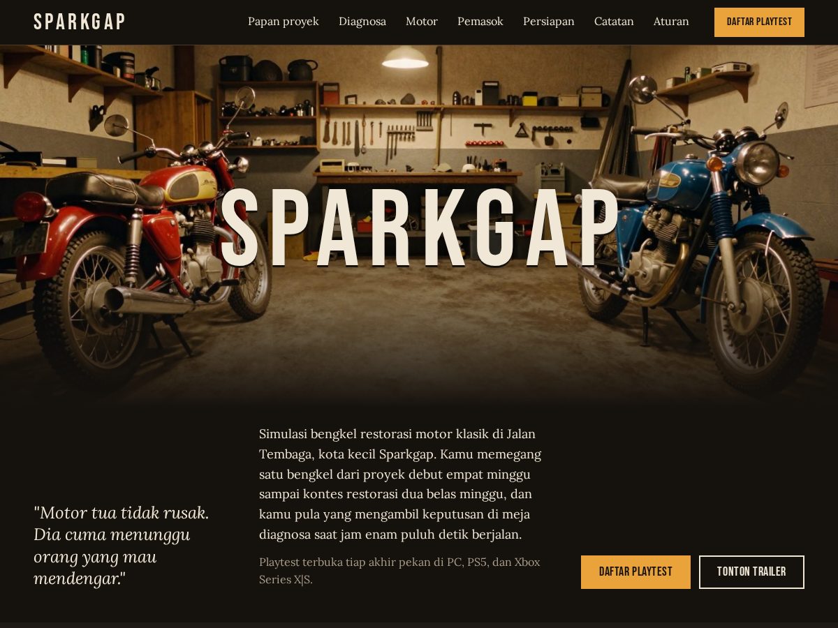 Landing-page snapshot of sparkgap.online