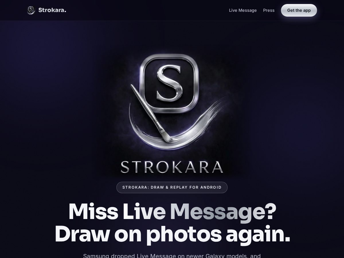 Landing-page snapshot of strokara.com