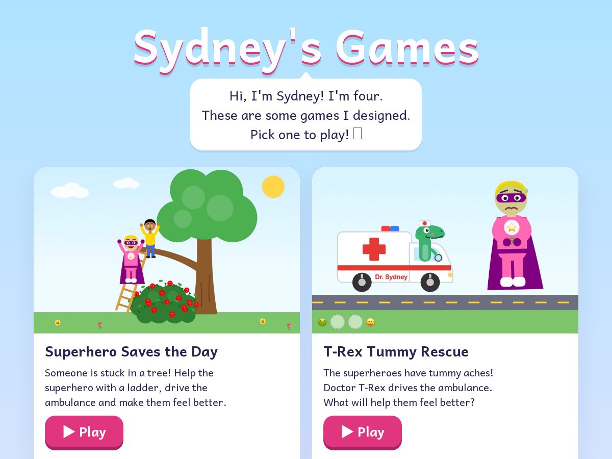 Landing-page snapshot of sydneysgames.com
